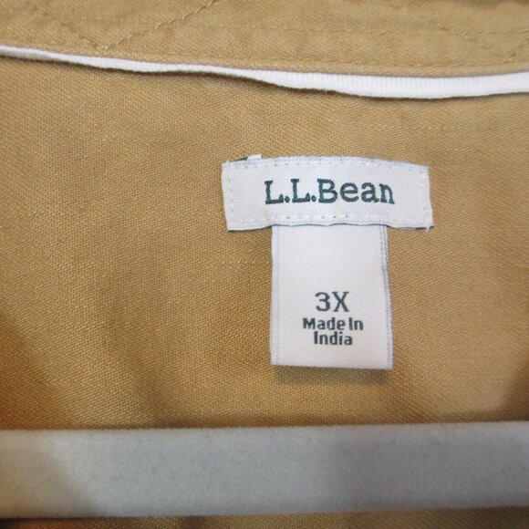L.L.Bean Women's Chamois Cotton Button Up Shirt Mustard Yellow Outdoor Size 3X - Picture 7 of 11